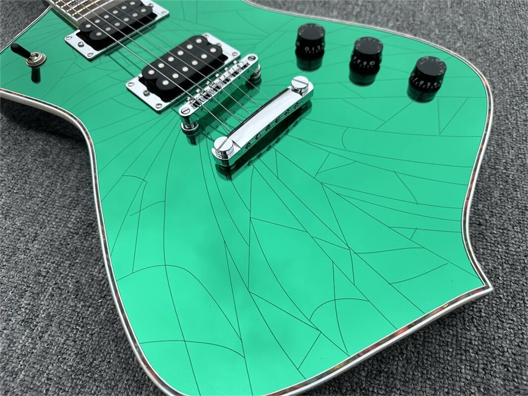 New 6-string Green Mirror Crack Electric Guitar Rosewood Fingerboard and Neck