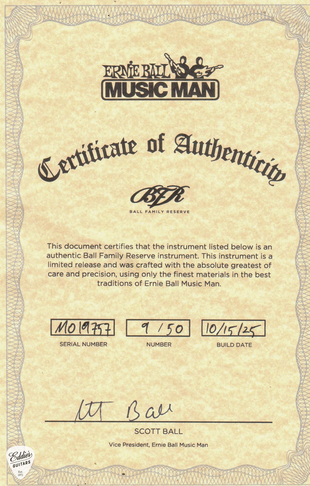 Ernie Ball Music Man BFR Majesty 7 – Malachite #9/50