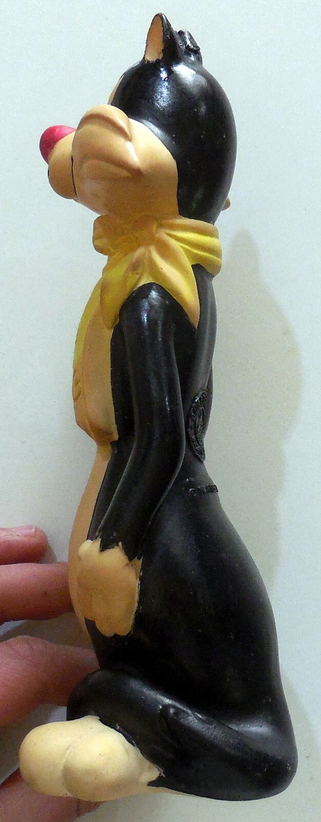 VINTAGE RUBBER TOY SQUEAK SYLVESTER WARNER BROS MADE ITALY 1960s 8″ no tweety
