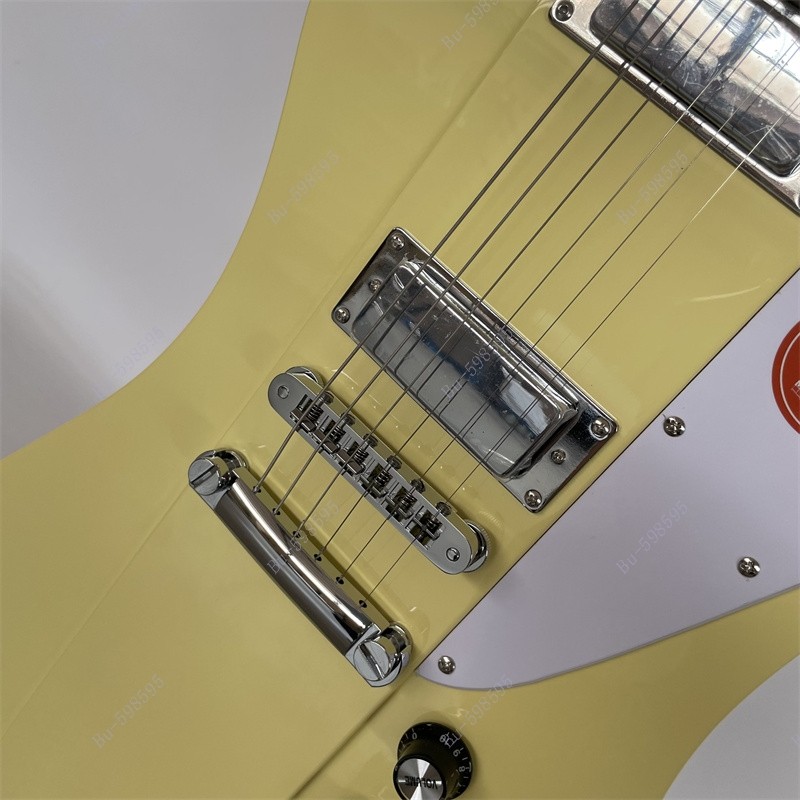 Solid Electric Guitar HH Pickups Fixed Bridge Stainless Rounded Fret Edge Cream
