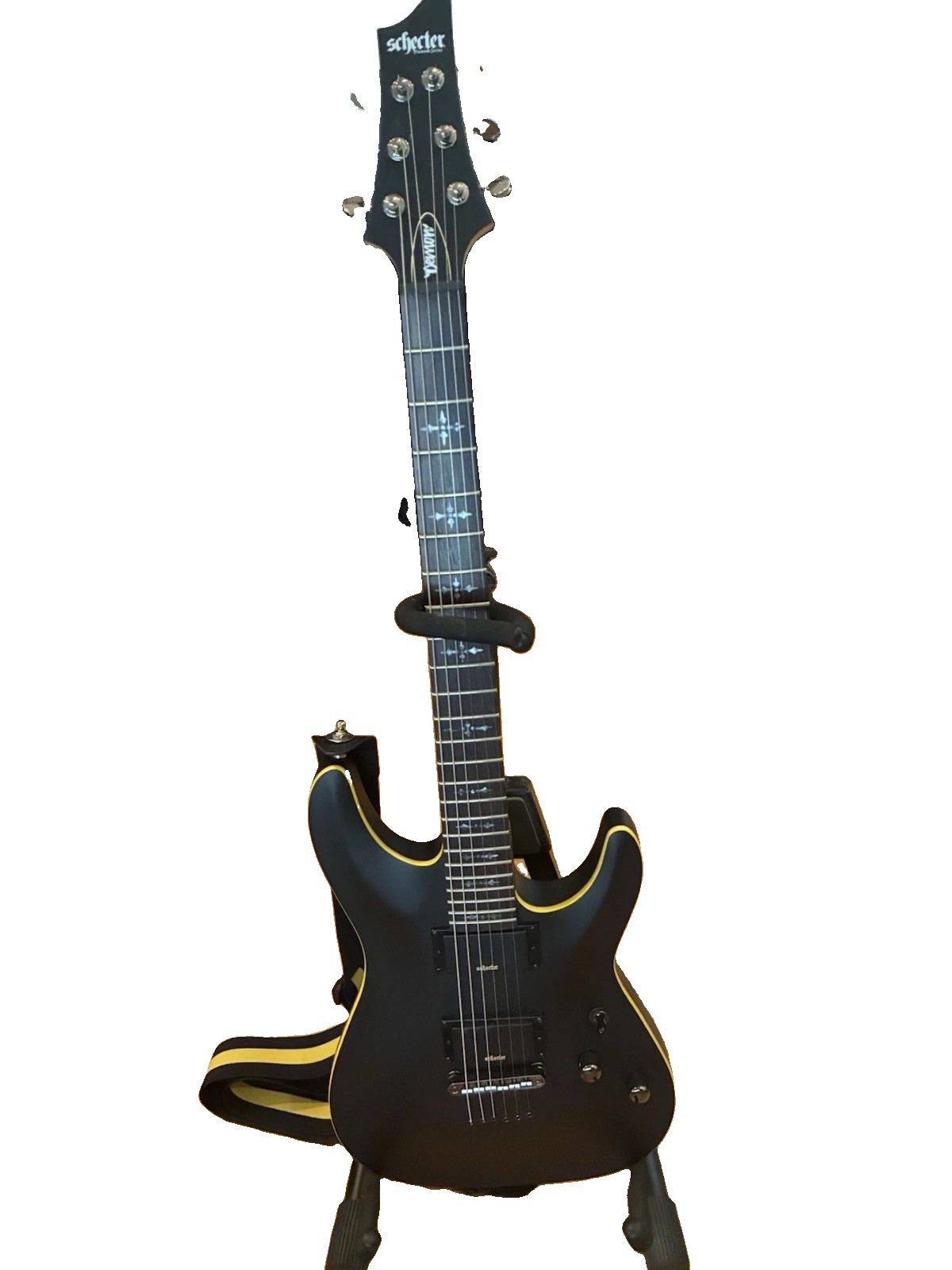 Schecter Demon-6 Satin Black Electric Guitar EMG-HZ Style Pickups Hardtail
