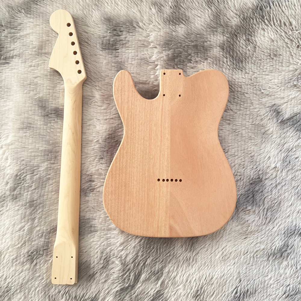 6 String TL DIY Electric Guitar Kit Mahogany Body Maple Fretboard