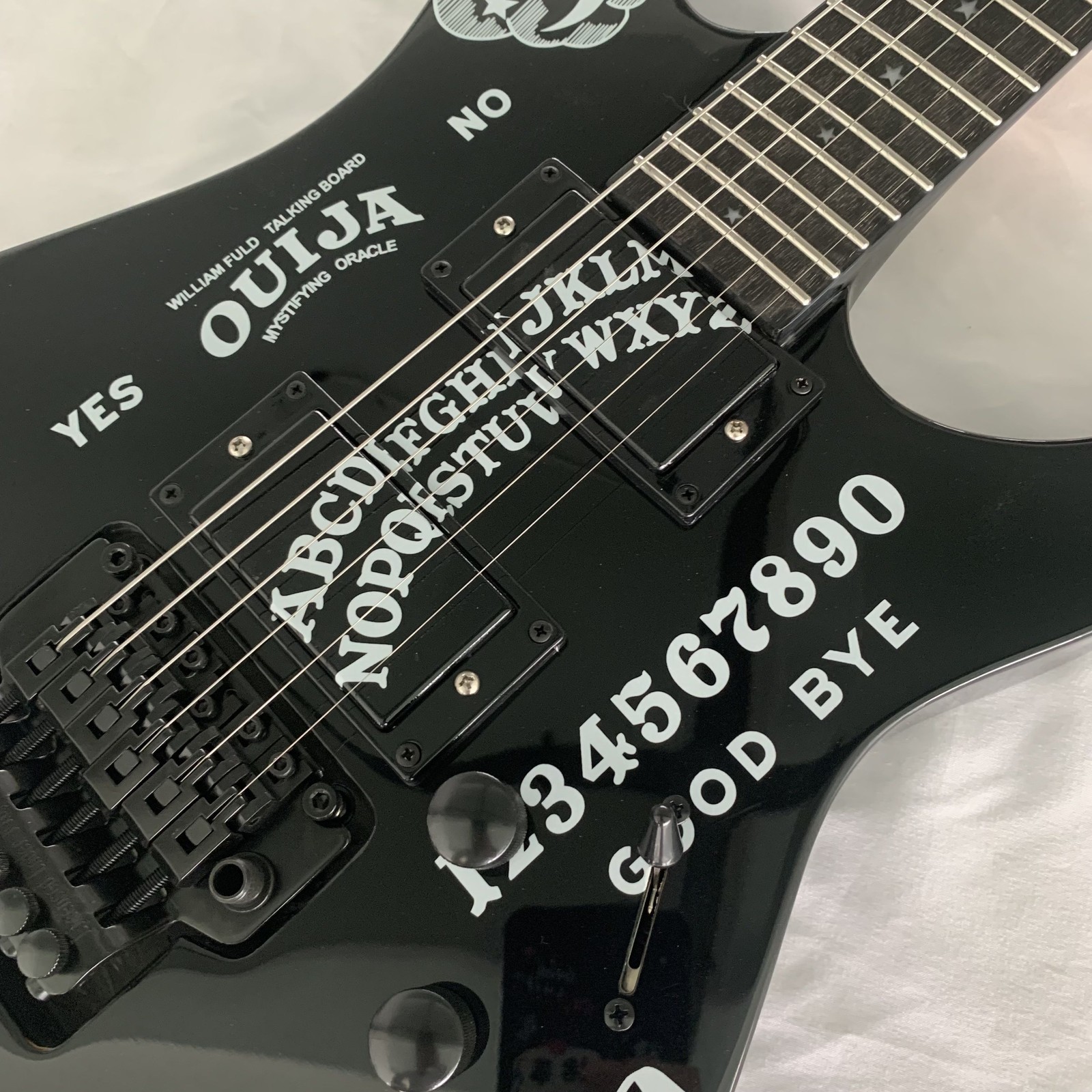 Ledux Electric Guitar H-H Pickups Double Tremolo Black Finish Black HW Cutaway