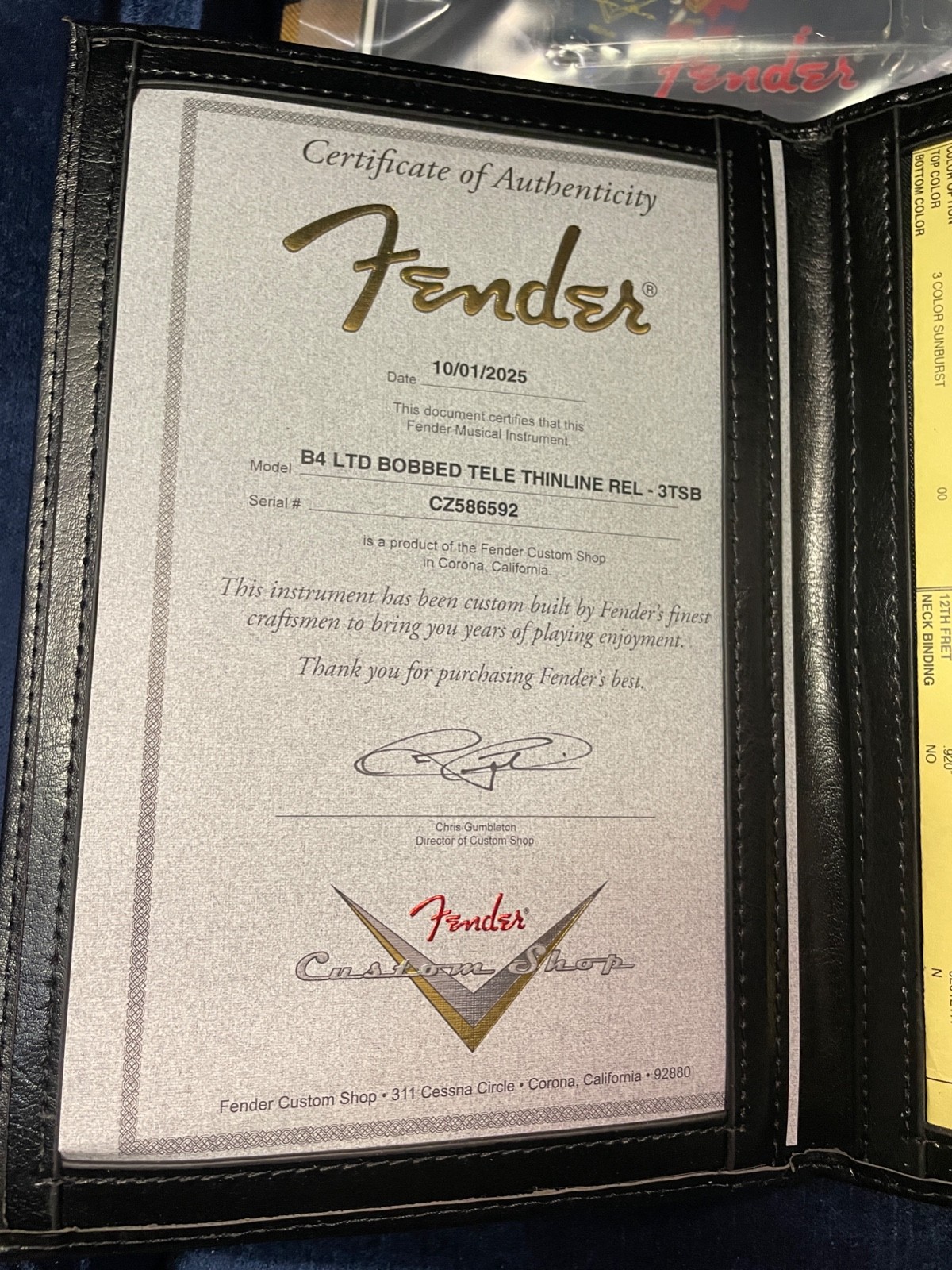 Fender Custom Shop Limited-edition 1964 “Bobbed” Telecaster Thinline Relic 3TSB