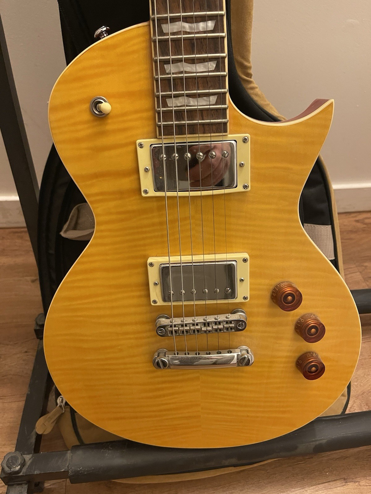 ESP LTD EC-256 FM Les Paul Inspired Guitar Lemondrop With Bag Gibson Cloth Burst