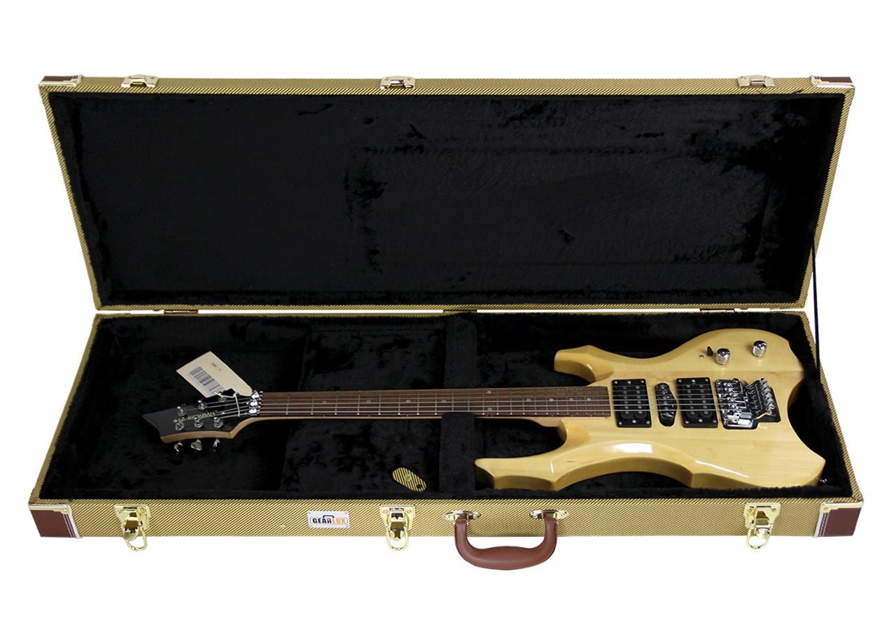Gearlux BC-227 Electric Bass Guitar Hard Case – Tweed