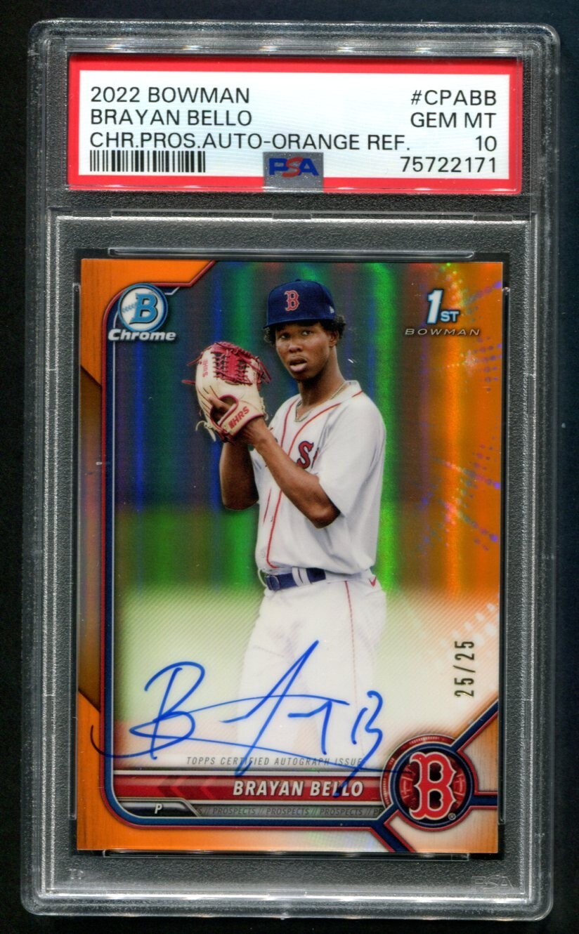 2022 Bowman Chrome Brayan Bello 1ST Orange Refractor 25/25 PSA 10 GEM MINT 💎