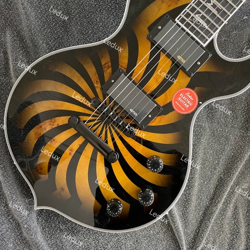 Ledux OG Solid Electric Guitar Bone Nut Stainless Fret Water Transfer Swirl Fast