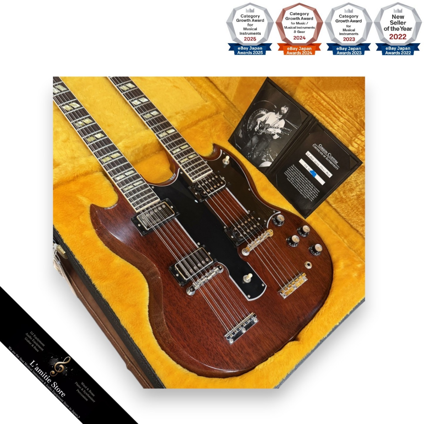 Gibson Custom Shop Jimmy Page EDS1275 Double Neck Guitar Very Good