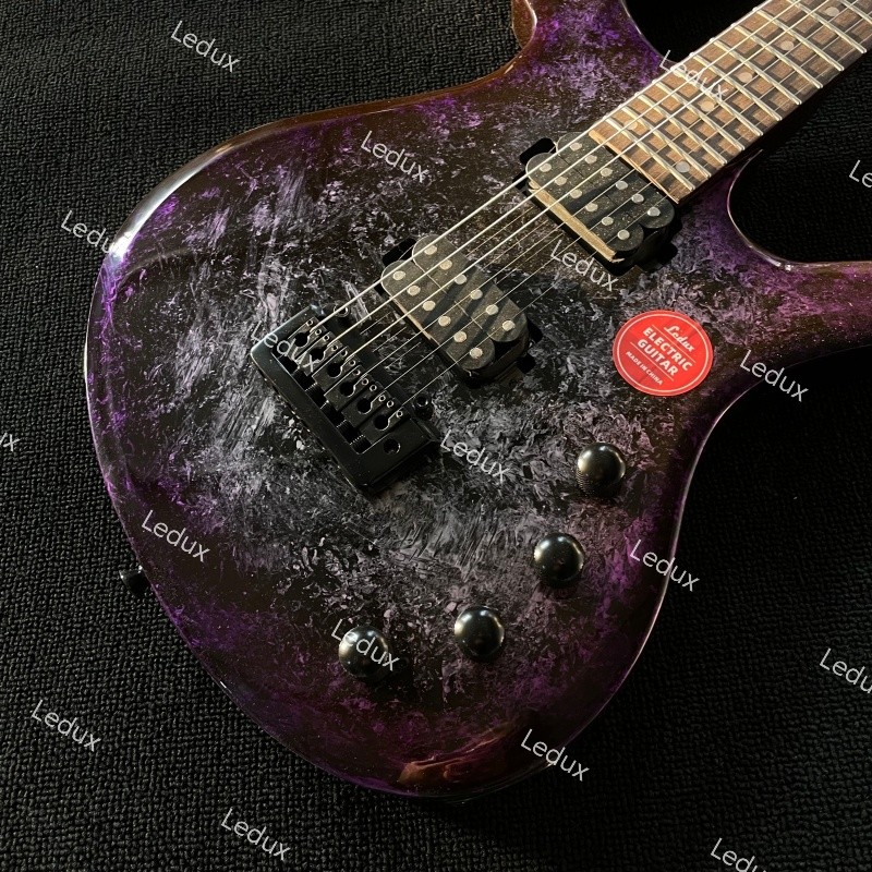 Ledux Solid Electric Guitar Stainless Fret Tremolo Water Transfer Fast shipping
