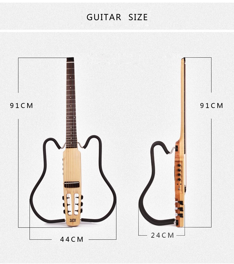 Left Hand Built in effect Headless electric acoustic guitar silent travel