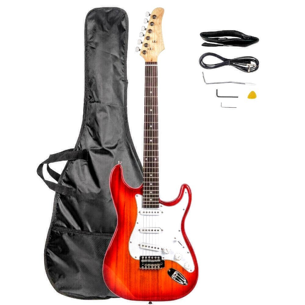 🎸NEW IN BOX!🎸F brand S Style Electric Guitar +Whammy +Case/Bag +Strap +Pick!