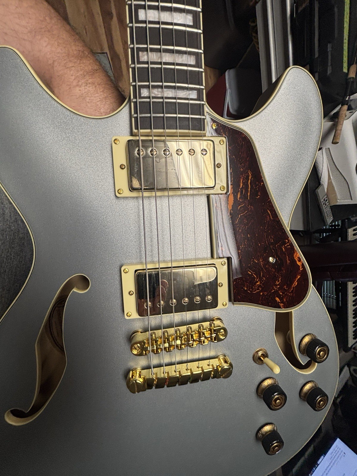 Ibanez Artcore AS73G Semi-hollow Electric Guitar – Moonstone Silver Flat