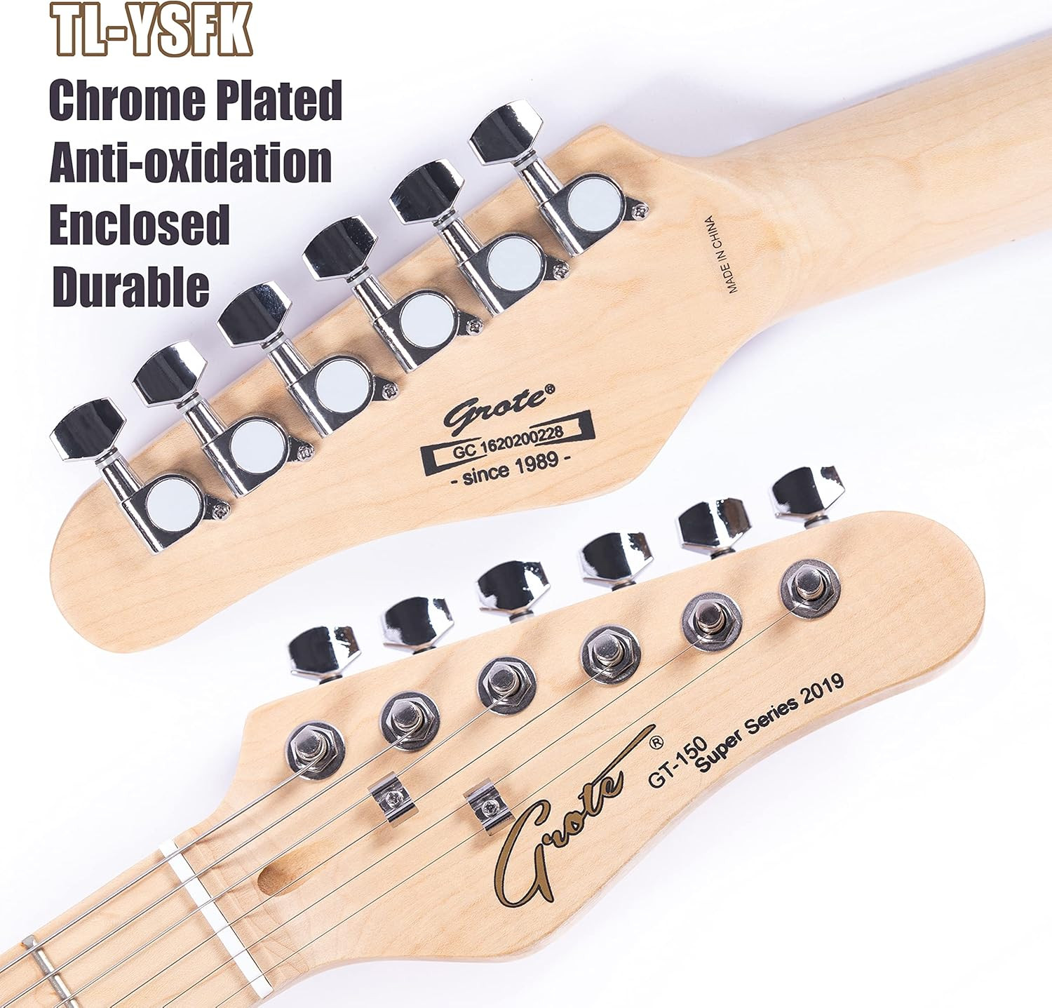 Grote Electric Guitar Semi-Hollow Body Single F-Hole Printed Tele Style Guitar
