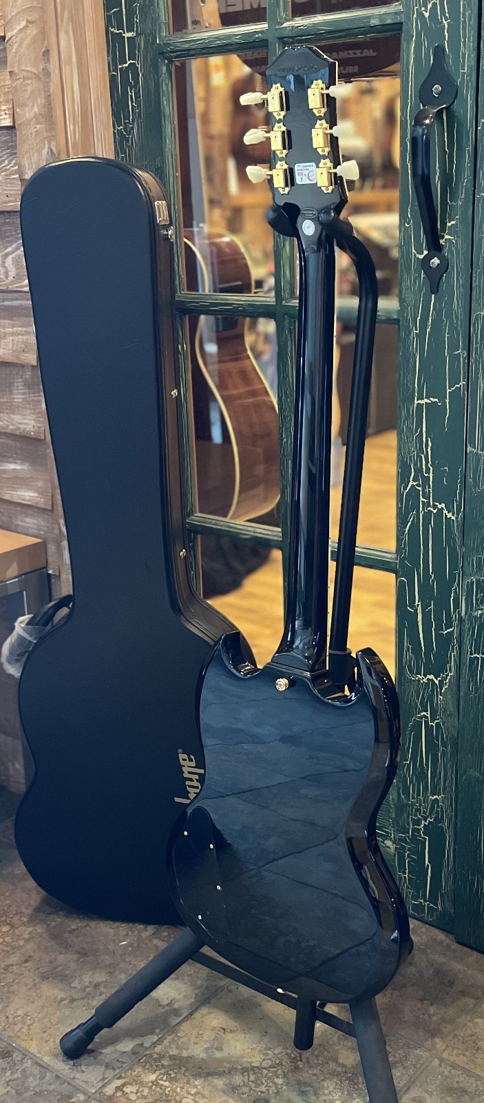 Epiphone Inspired By Gibson SG Custom HH Electric Guitar Ebony Epi SG Hard Case