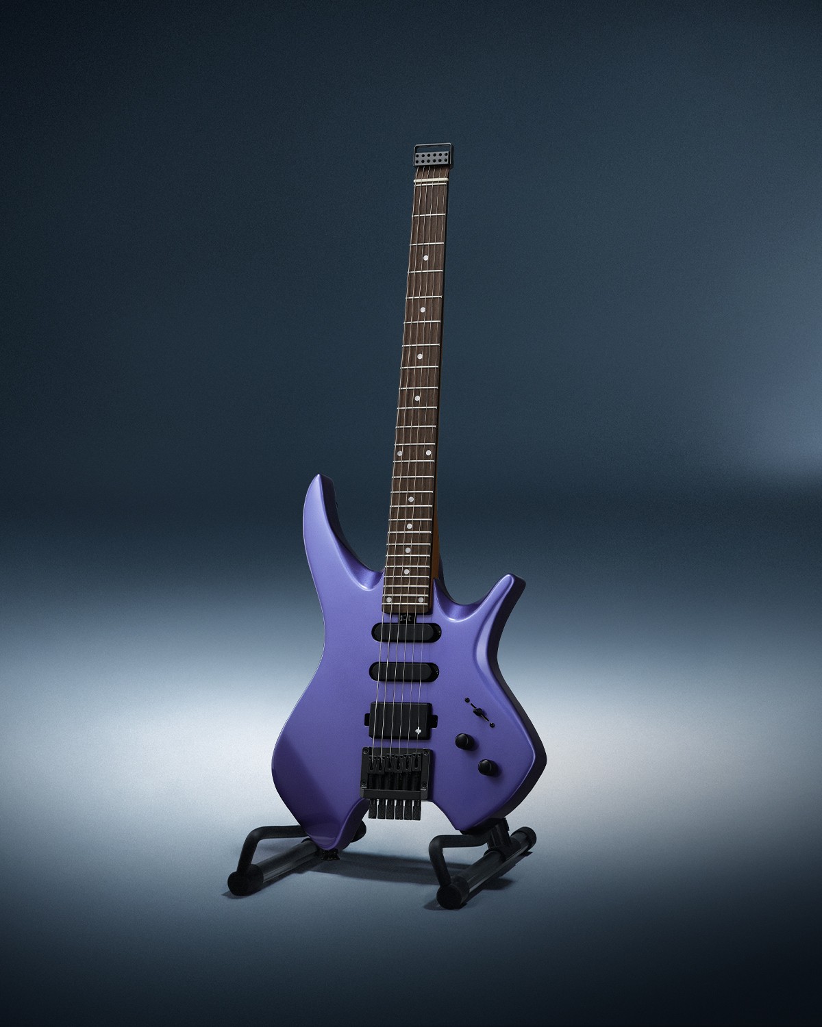 Donner HLX-500 – Purple HSS Headless Electric Guitar for Studio Recording Purple