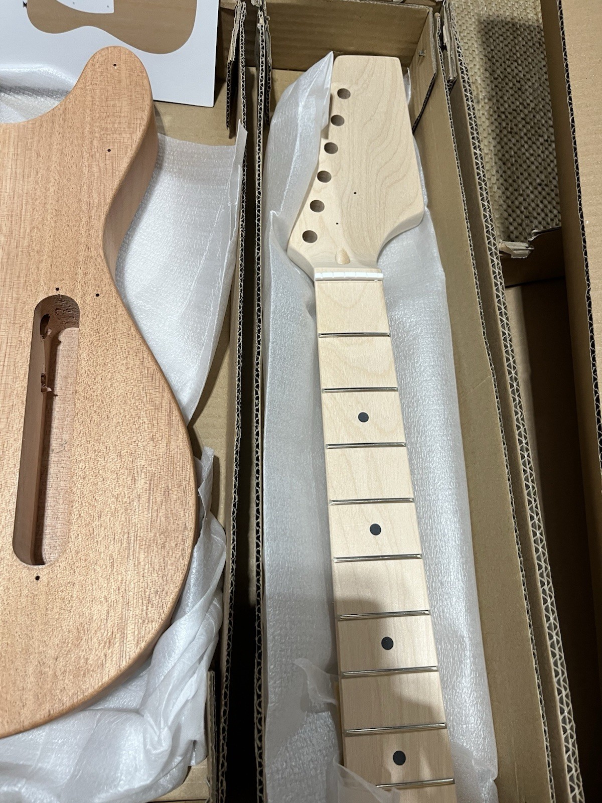Open Box Leo Jaymz Telecaster Style Electric Guitar DIY Project Kit