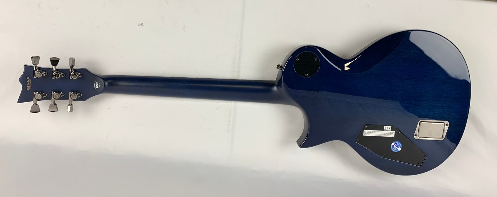 ESP E-II Eclipse Blue Natural Fade Burled Maple Electric Guitar + Case B-Stock