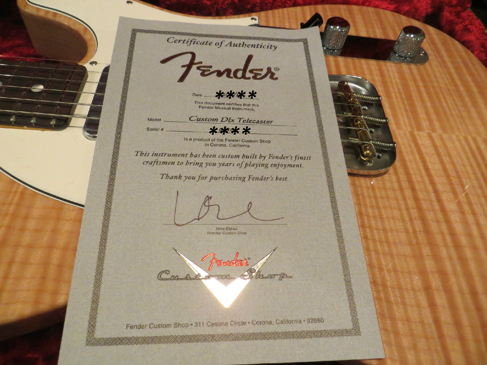 Fender Custom Shop Custom Deluxe Telecaster AAA Flame Top Natural Stain 2013