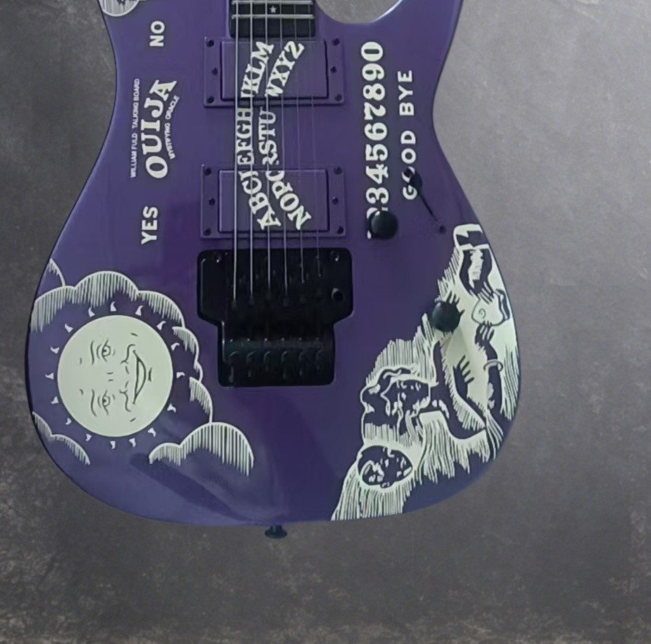 Ship US Purple Ouija Electric Guitar Kirk Hammett With Floyd Rose Tremolo