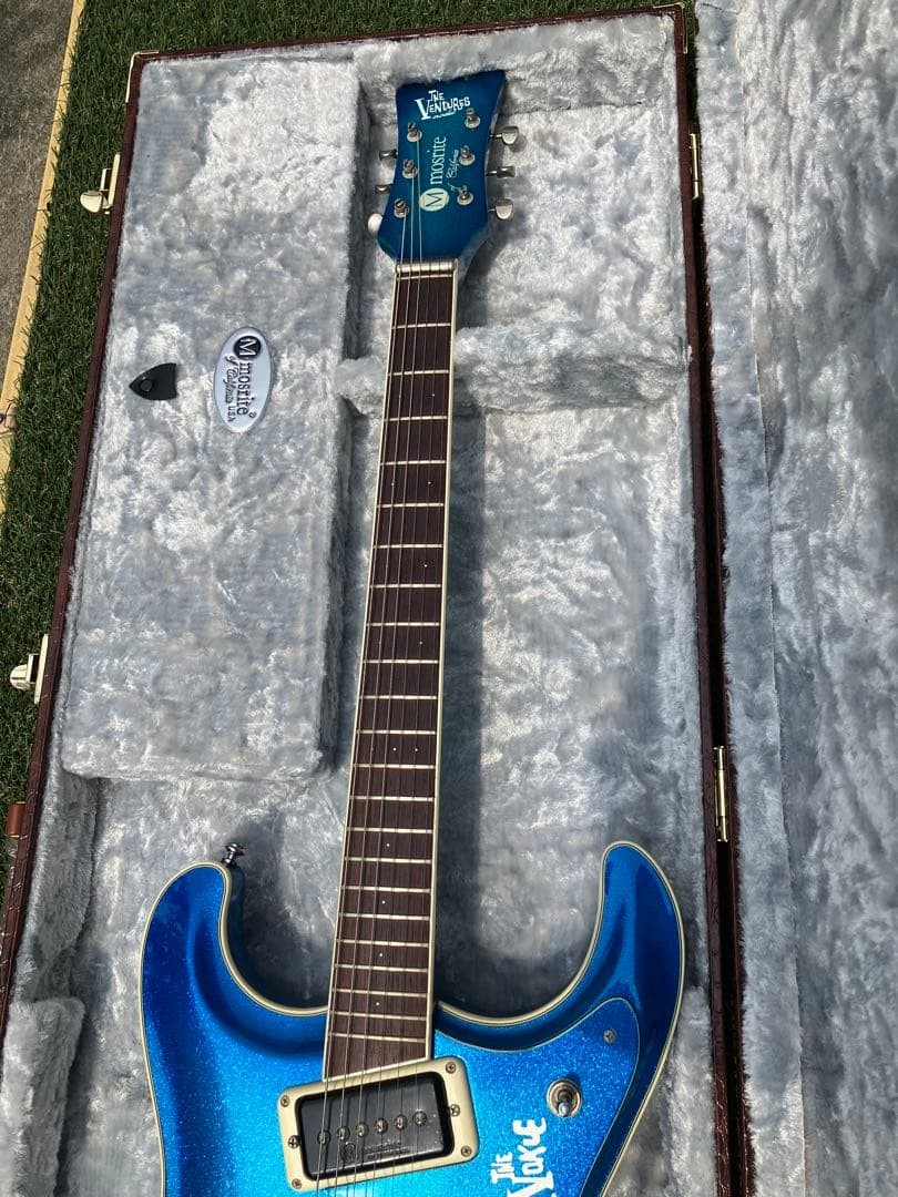 Mosrite No-Key Model Electric Guitar Blue Lame USA Hard Case Included