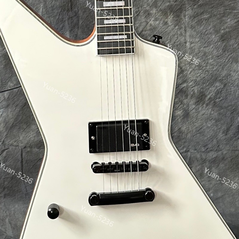 Solid Body White Electric Guitar Multi-ply Binding Stainless Frets H Pickups