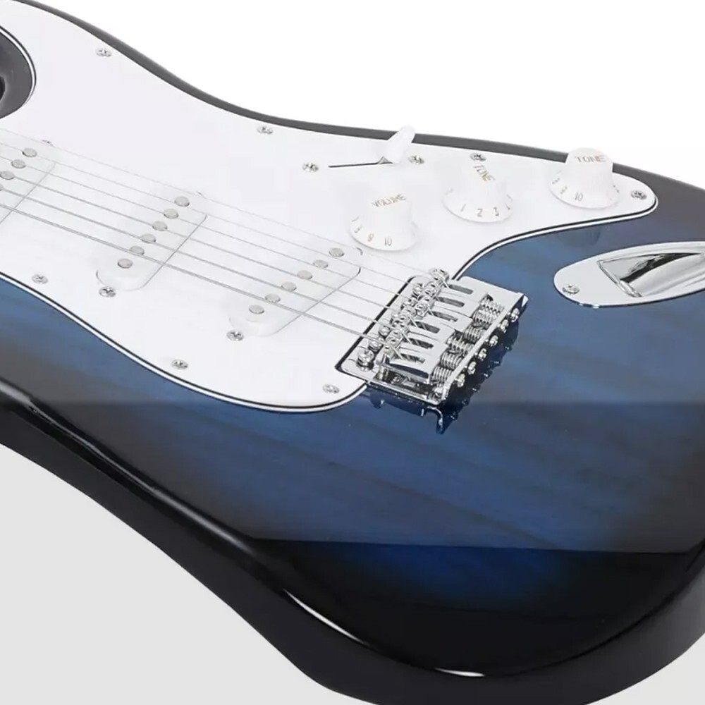 Blue Full Size Electric Guitar with Amp, Case and Accessories Pack Beginner NEW