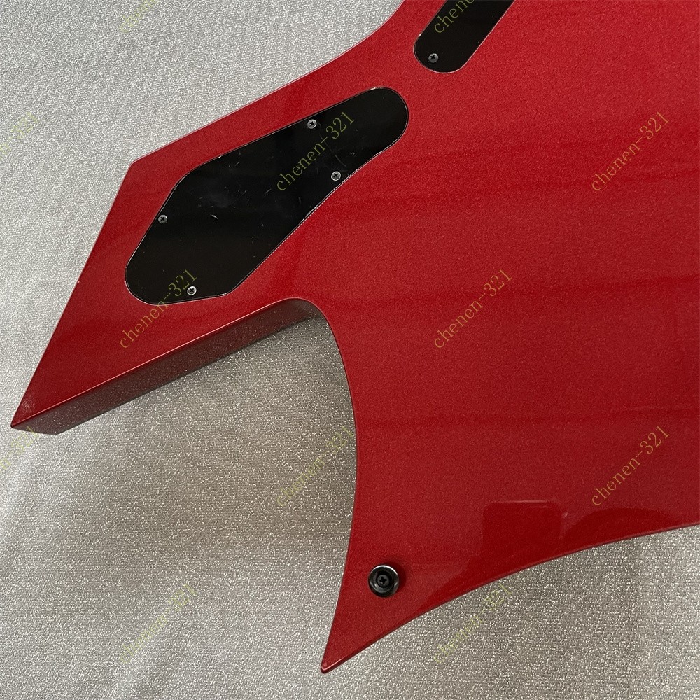 Ledux Solid Body Electric Guitar HH Pickup Fixed Bridge Metallic Red Fast Ship
