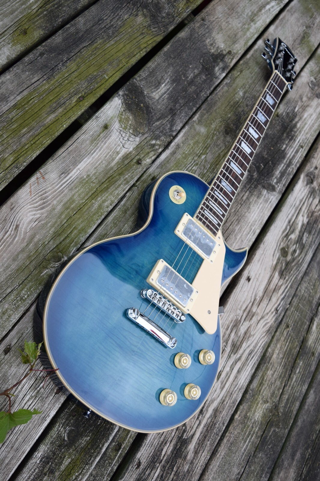 Electric Guitar Mahogany Body Maple Top into Blue Finish (Groove Canadian Brand)