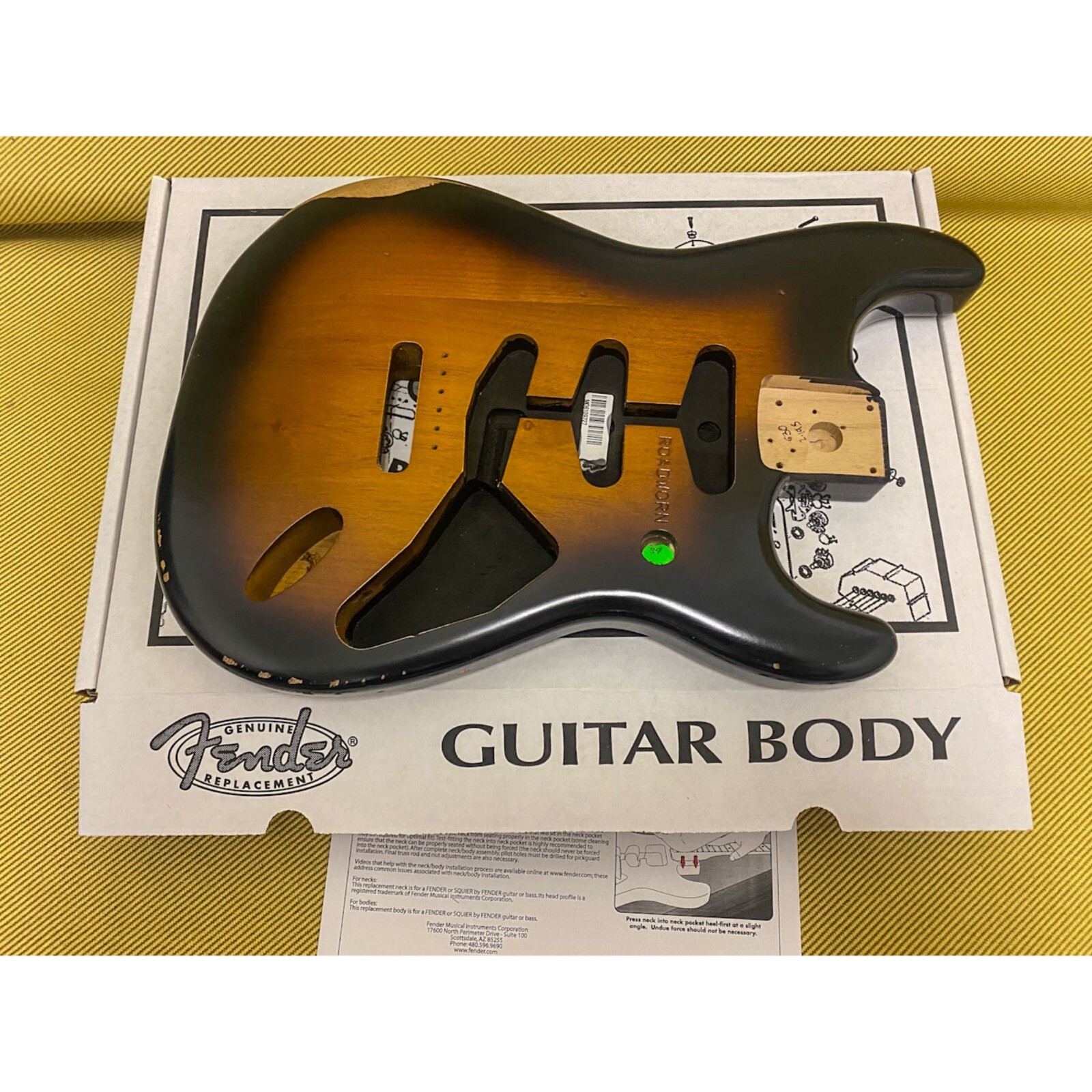 099-7602-503 Fender Road Worn 50s Strat Alder Guitar Body 2-Tone Sunburst
