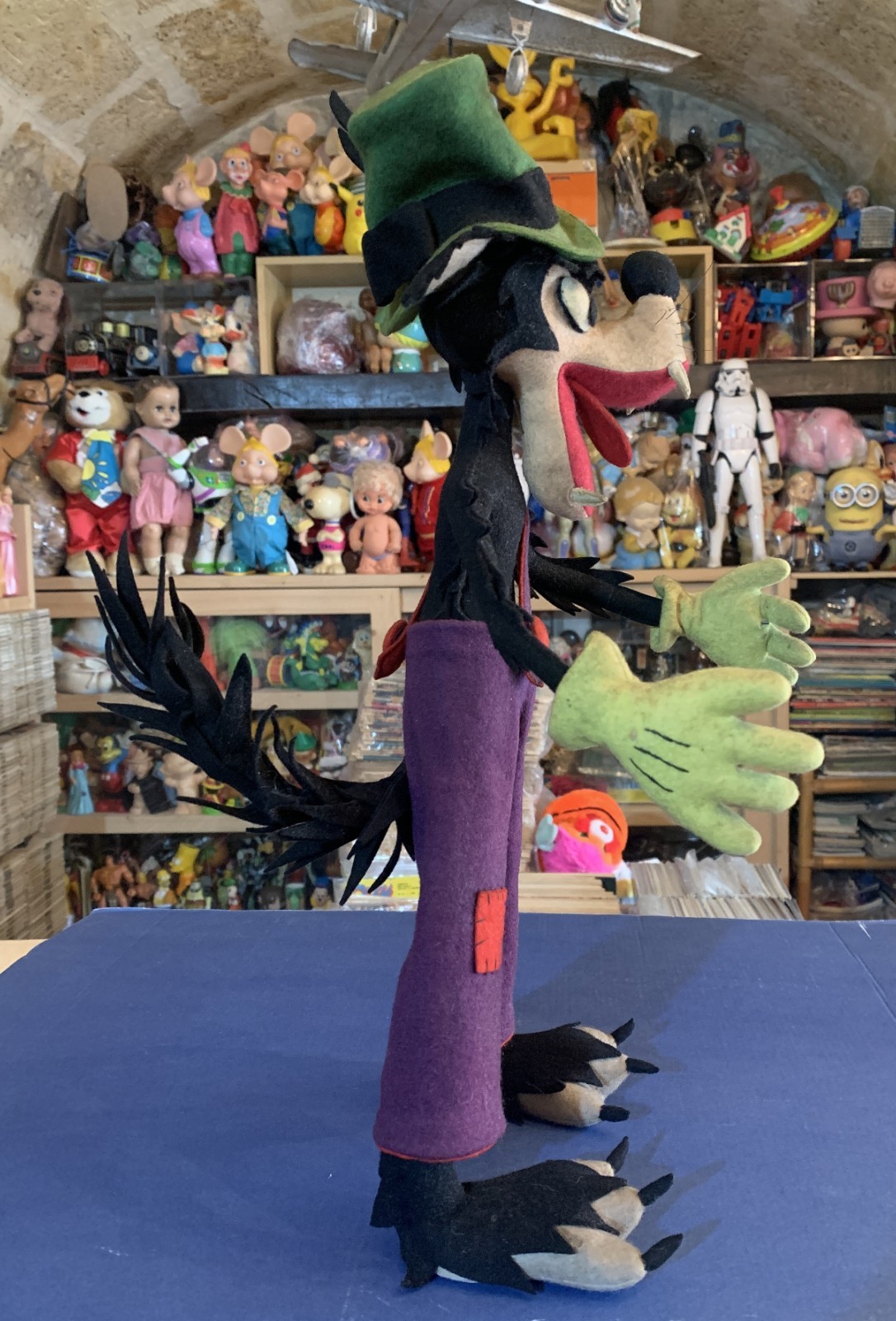 VINTAGE LARGE TOY DOLL BIG BAD WOLF DISNEY PANNOLENCI LENCI FELT LARS CRESBA 50s