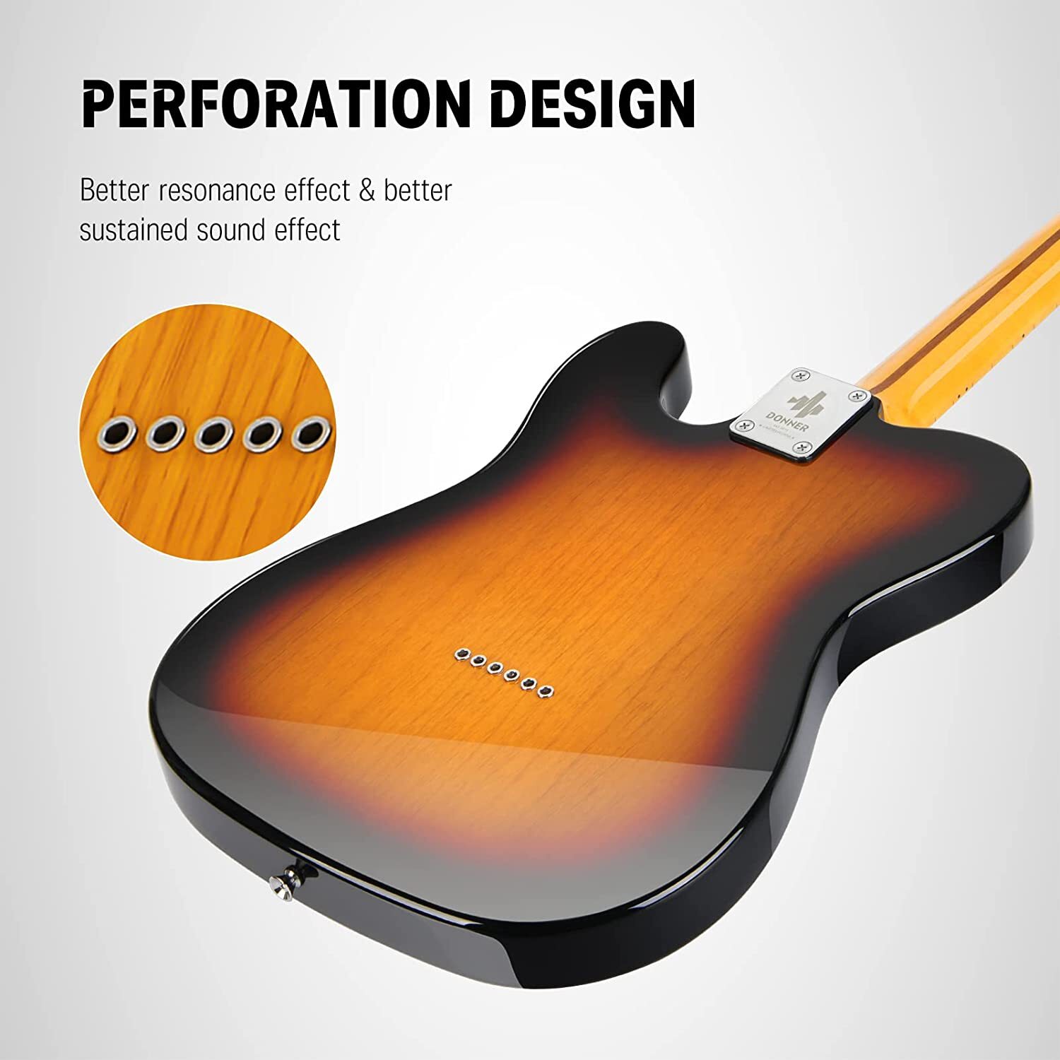 Donner DJC-1000 Electric Guitar Tele Jazz Design HH Pickup + Gig Bag Strap Cable