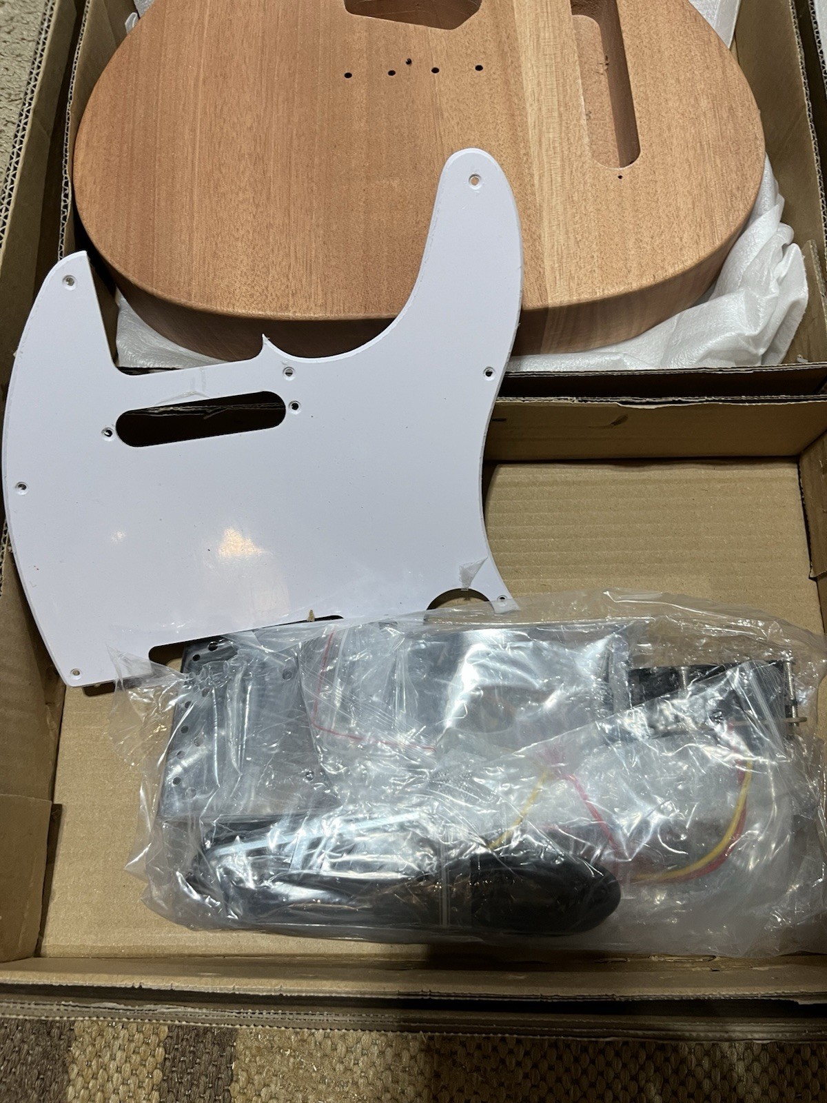 Open Box Leo Jaymz Telecaster Style Electric Guitar DIY Project Kit