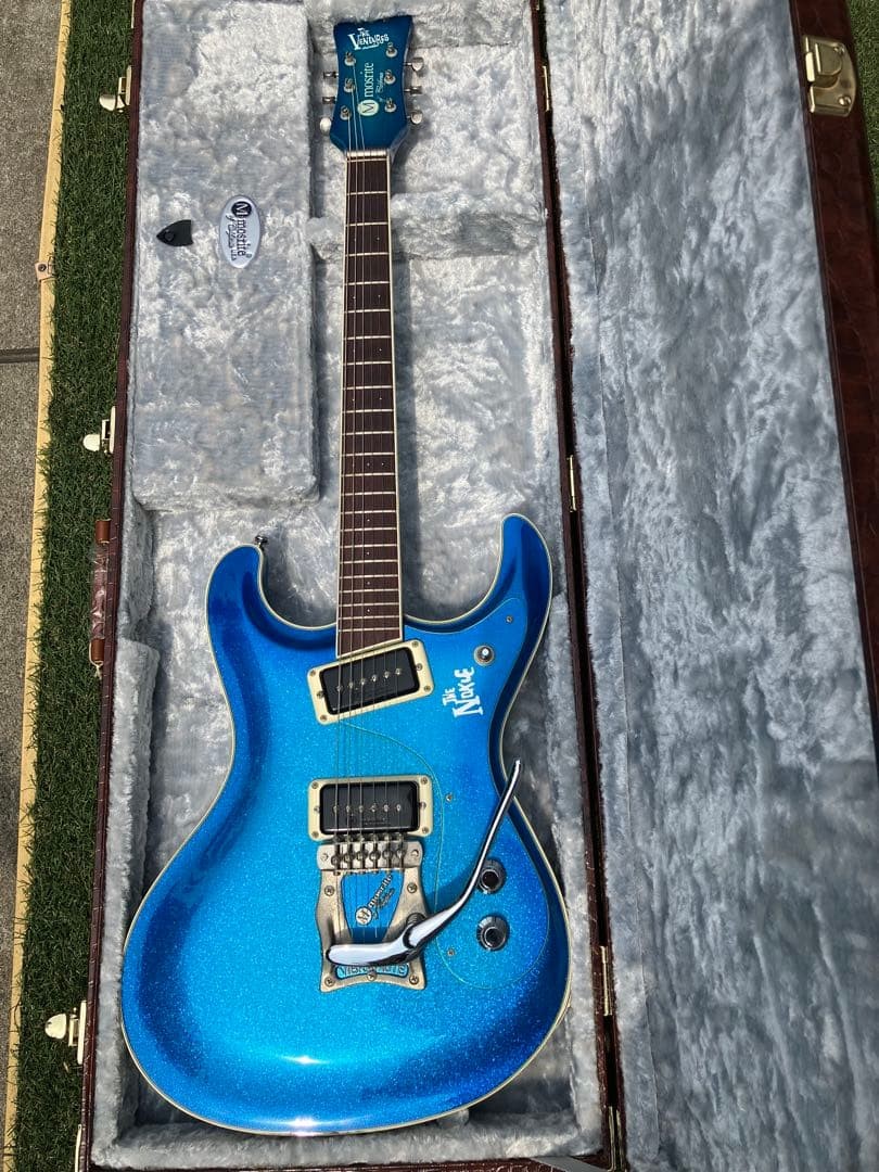 Mosrite No-Key Model Electric Guitar Blue Lame USA Hard Case Included