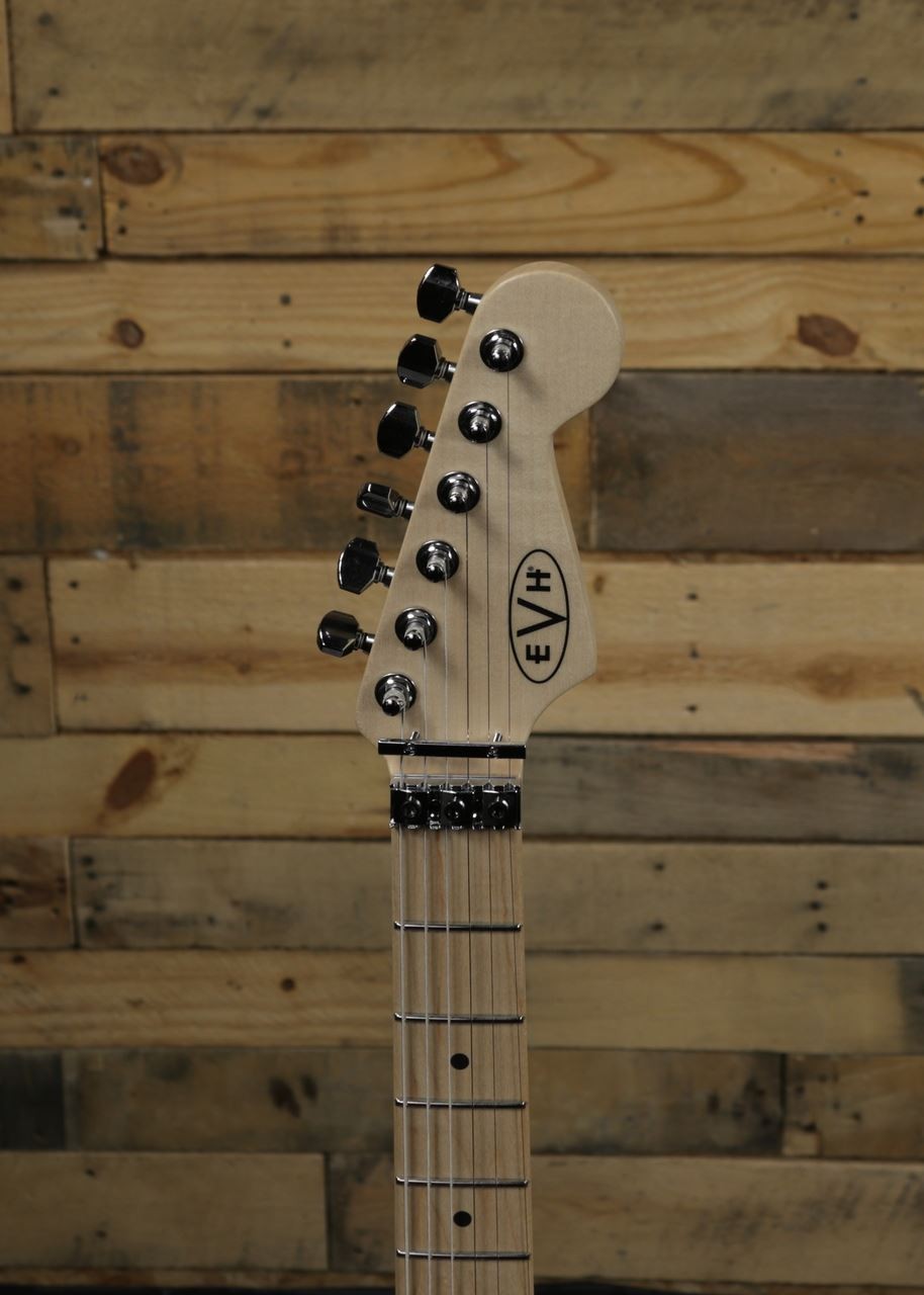EVH Striped Series Electric Guitar White w/ Black Stripes