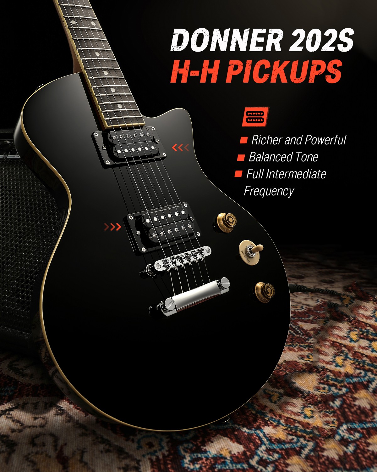 Donner DSC-128 L Paul Style Electric Guitars 39″ Solid Body HH Humbucker Blues