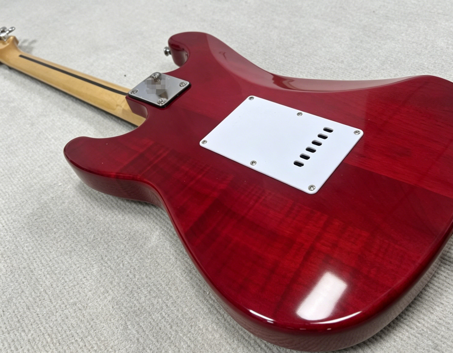 Ship US ST Style Electric Guitar Burl Maple Sunburst HSS Floyd Rose Tremolo