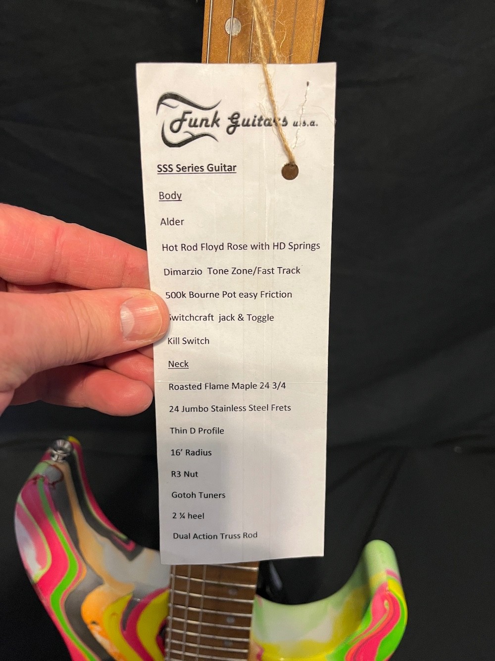 Funk Guitars USA Triple S Series Super Strat Guitar Multi-Swirl Finish
