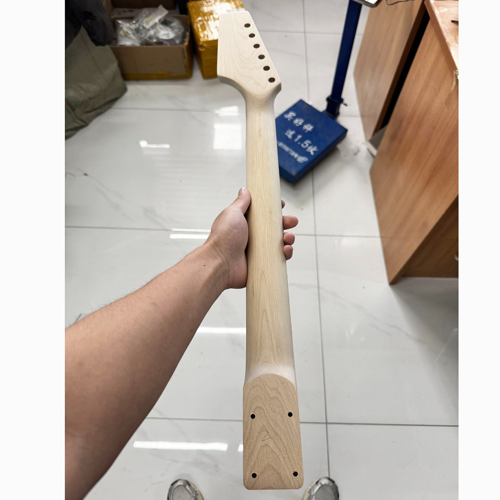 Unfinished DIY Electric Guitar Kit Maple Neck Paulownia Body, Amp Not Included