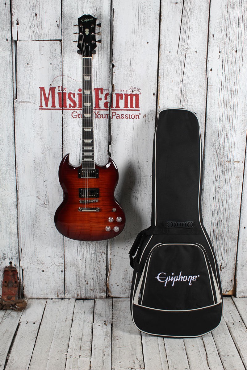 Epiphone SG Modern Figured Electric Guitar Mojave Burst with Gig Bag