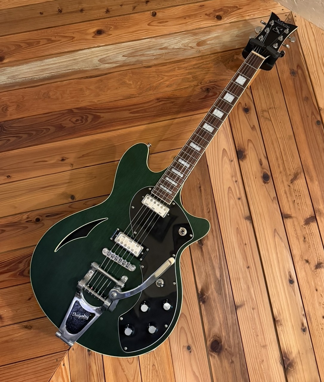 Schecter TSH-1B Emerald Green Semi-Hollow Guitar Made in Korea