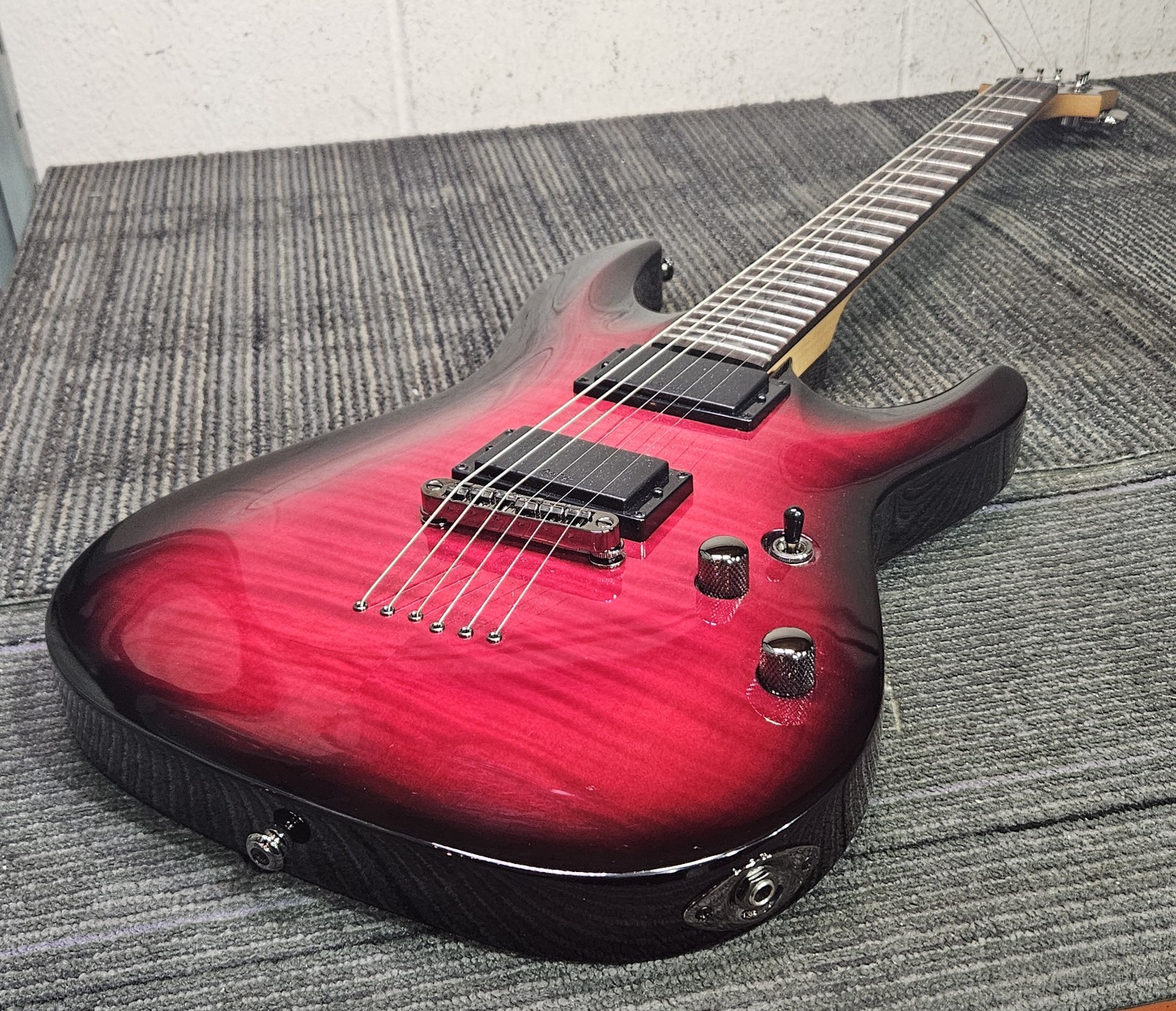Schecter Diamond Series Demon-6 Electric Guitar – Crimson Red Burst
