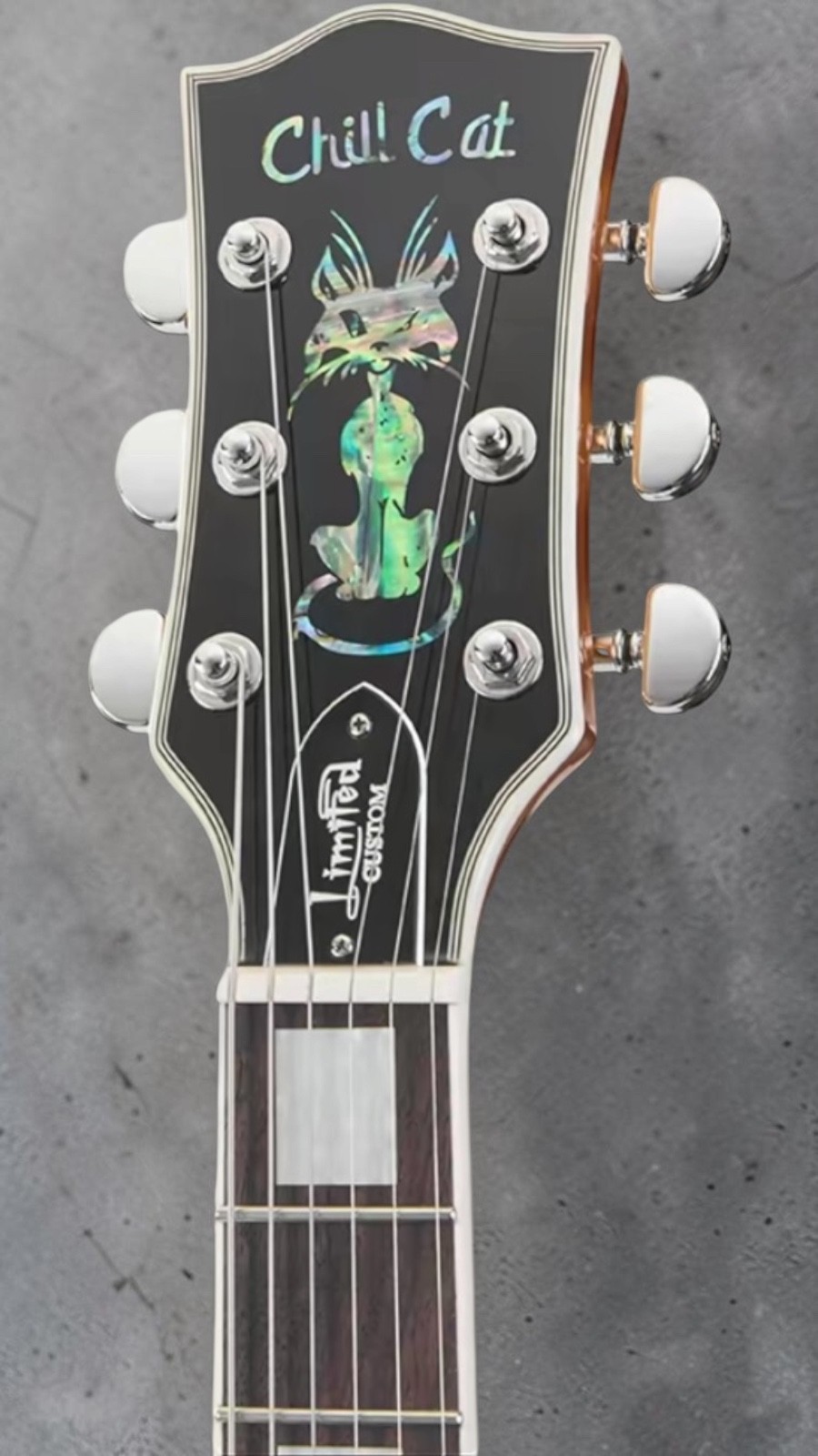 ChillCat Custom Gold Top Electric Guitar One Piece Roasted Mahogany