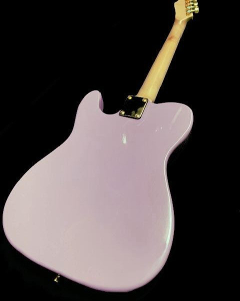 VERY NICE MAPLE FLAMED TELE STYLE ELECTRIC GUITAR WITH HARD SHELL TWEED CASE
