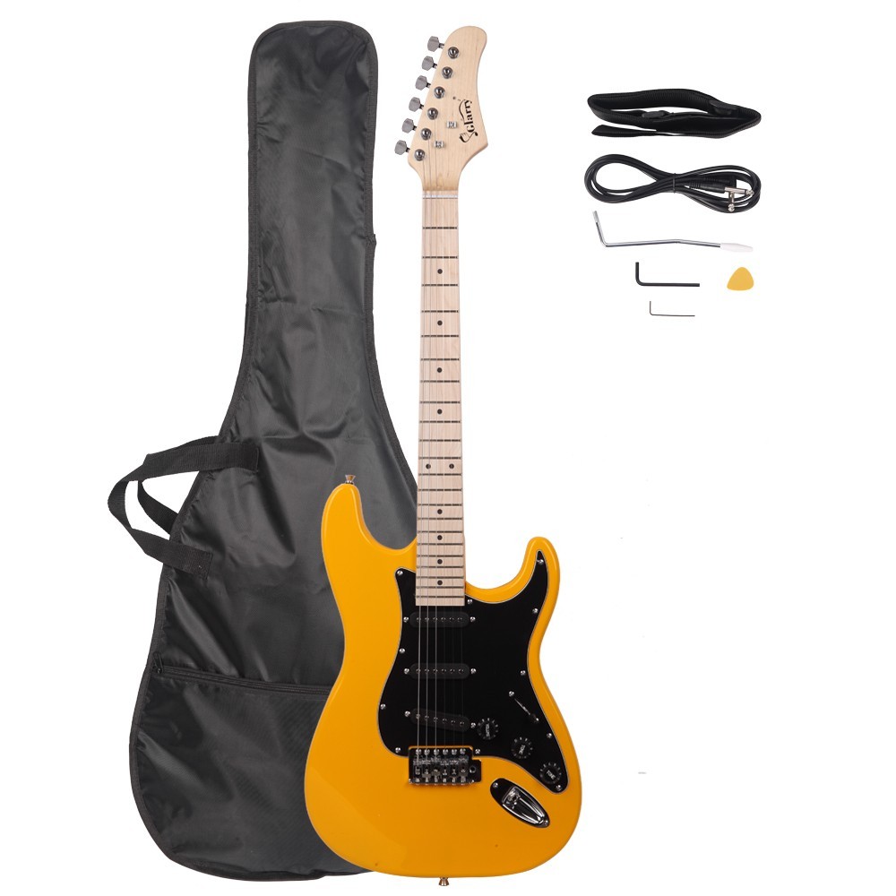 🎸FAST, FREE SHIPPING!🎸S Style Electric Guitar +Case/Strap +Whammy/Trem +Strap!