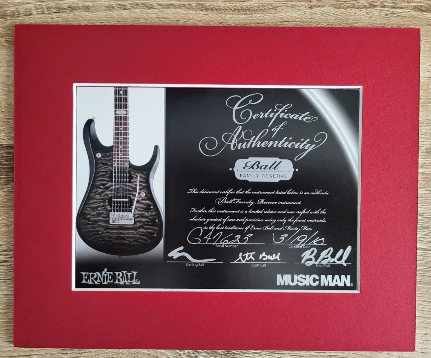 Ernie Ball Music Man BFR6 John Petrucci Island Burst Koa Wood Top