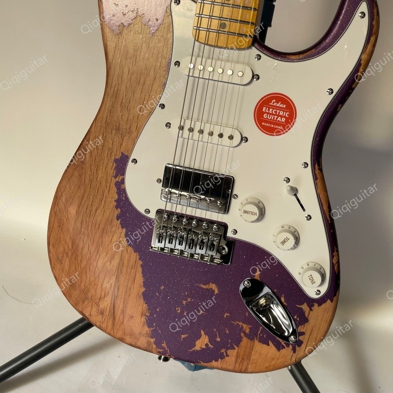 Hot Heavy Aged Solid Body Electric Guitar Stainless Rounded Fret Classic Rock