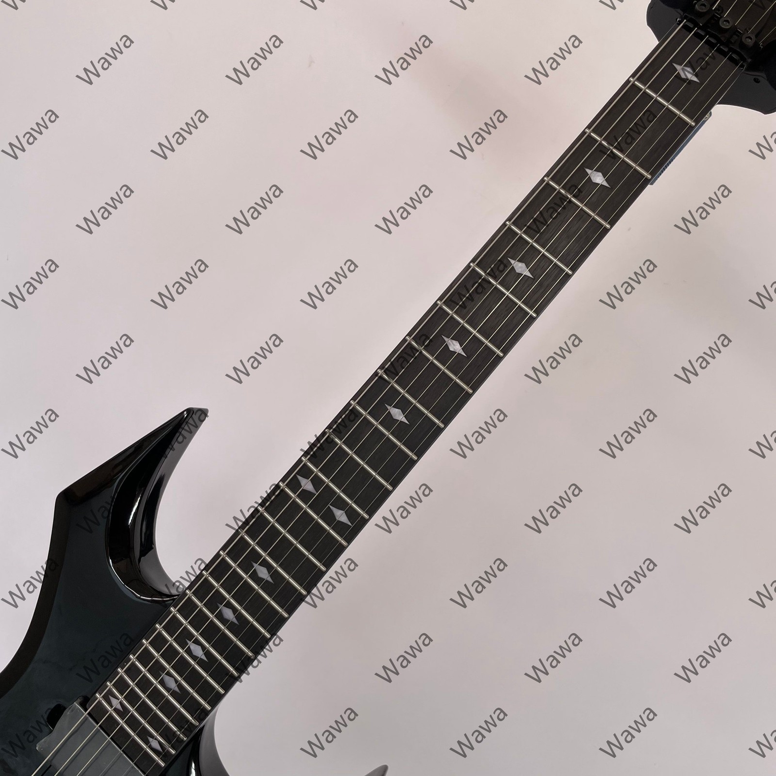 Solid Electric Guitar GlossBlack Finish HH Pickups FR Bridge Black Hardware