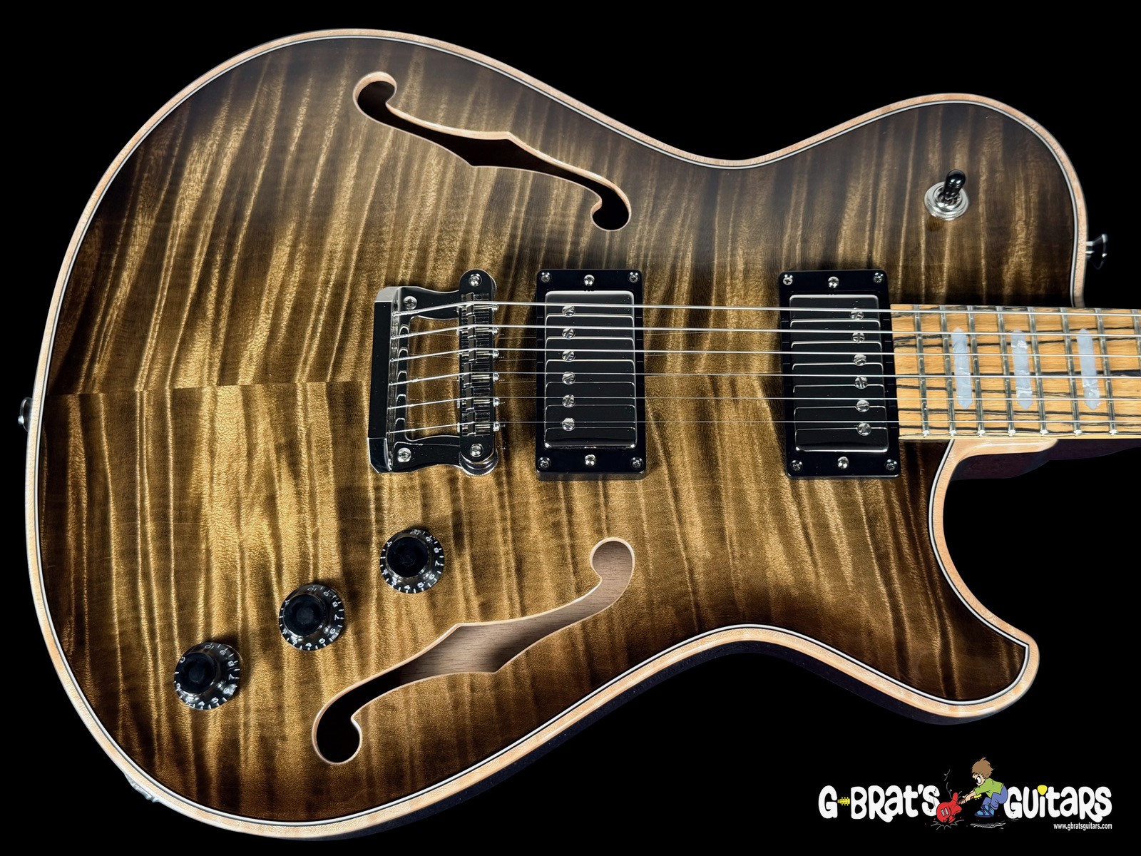 2026 KNAGGS CHENA HOLLOWBODY TIER 1 w PALE MOON EBONY FRETBOARD ~SAND DUNE BURST