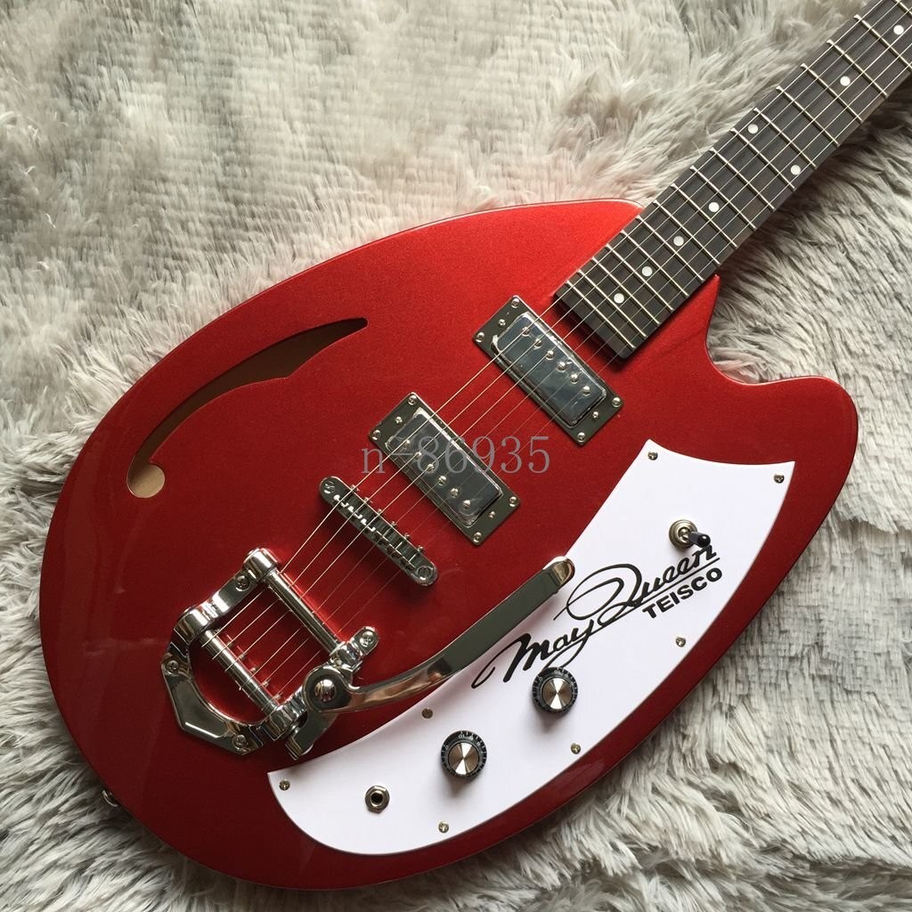 Semi Hollow Boay egg F Hole Electric Guitar Chrome Hardware Rosewood Fretboard
